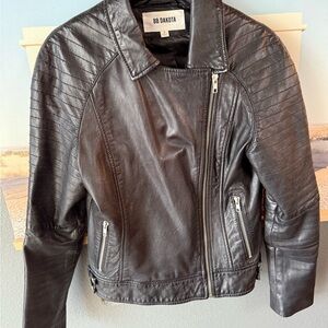 BB Dakota Quilted Black Leather Jacket